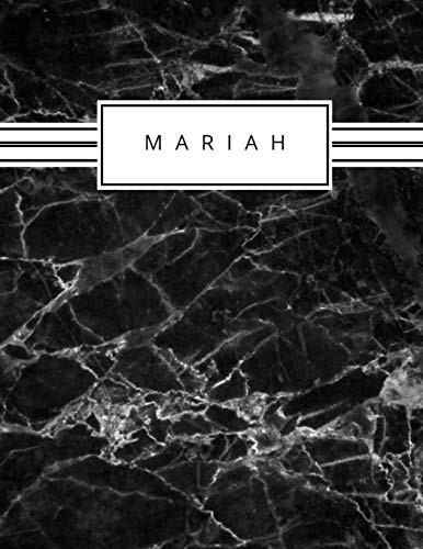 Mariah: Personalized Black Marble Sketchbook With Name: 120 Pages