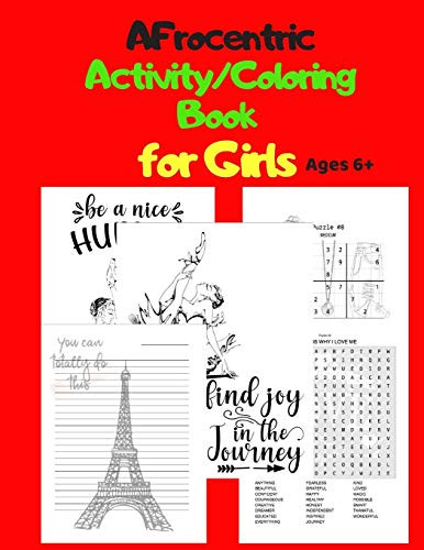 Afrocentric Activity/Coloring Book For Girls Ages 6+: Sudoku,Word Search, & Coloring Pages & Positive Quotes