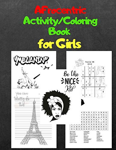 Afrocentric Activity/Coloring Book For Girls: Sudoku,Word Search, & Coloring Images With Positive Affirmations