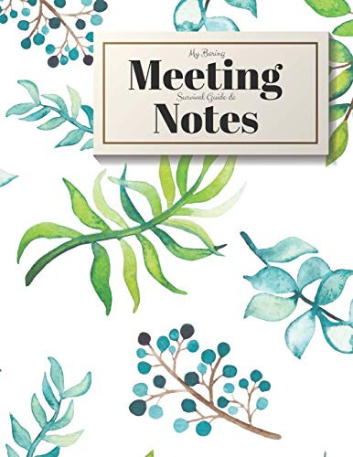 My Boring Meeting Survival Guide And Notes: 8.5X11 Meeting Notebook And Puzzle Book - 9781088498859