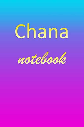 Chana: Blank Notebook | Wide Ruled Lined Paper Notepad | Writing Pad Practice Journal | Custom Personalized First Name Initial C Blue Purple Gold | ... Homeschool & University Organizer Daybook