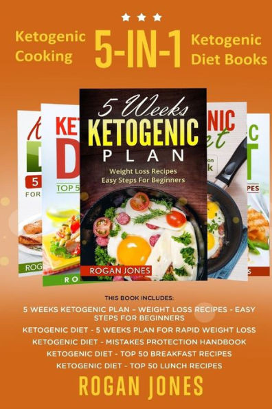Ketogenic Cooking: 5-In-1 Ketogenic Diet Books (Ketogenic, Ketogenic Plan, Ketogenic Diet, Weight Loss, Low Fat)