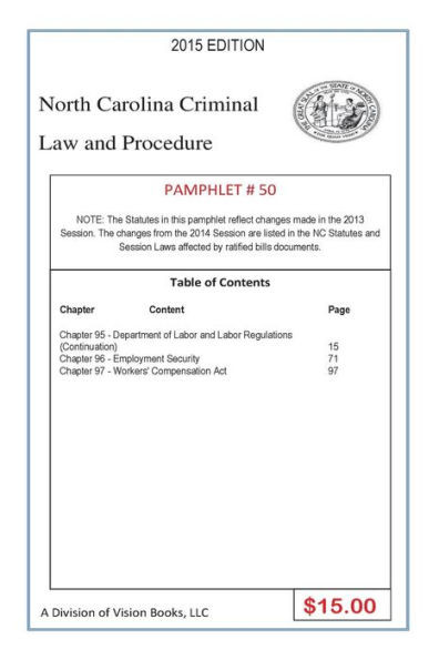 North Carolina Criminal Law And Procedure-Pamphlet 50