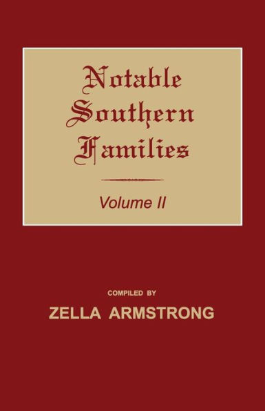 Notable Southern Families. Volume Ii (Ii)