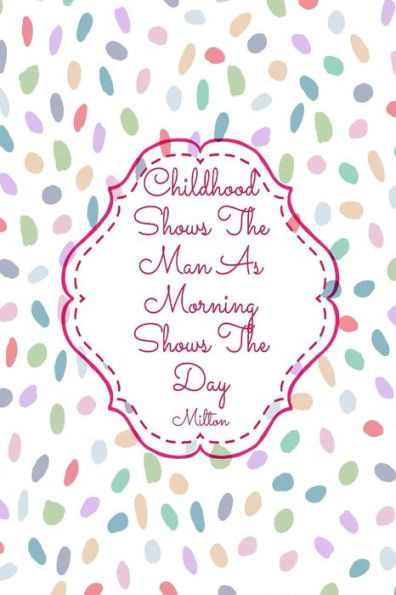 Childhood Shows The Man As Morning Shows The Day: Blank Lined Quote Book Portable