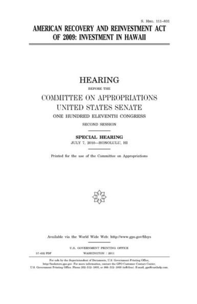 American Recovery and Reinvestment Act of 2009 : Investment in Hawaii