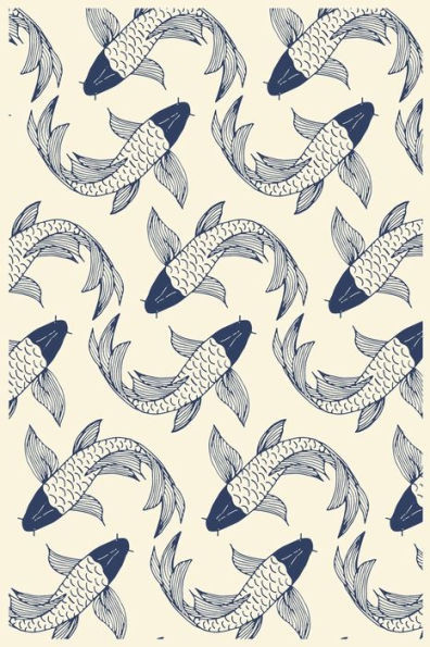 Japanese Koi Pattern: Paper Games Hangman (6x9 Inches) with 120 Pages