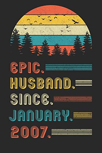 Epic Husband Since 2007: Composition Notebook   13th Wedding Anniversary Gift for Him.
