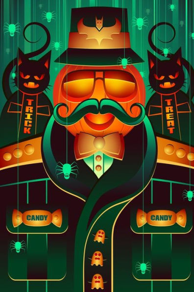Trick And Treat Candy : Scary Pumpkins Man For Celebrating Halloween Password Tracker Wide 6X9 100 Nobleed