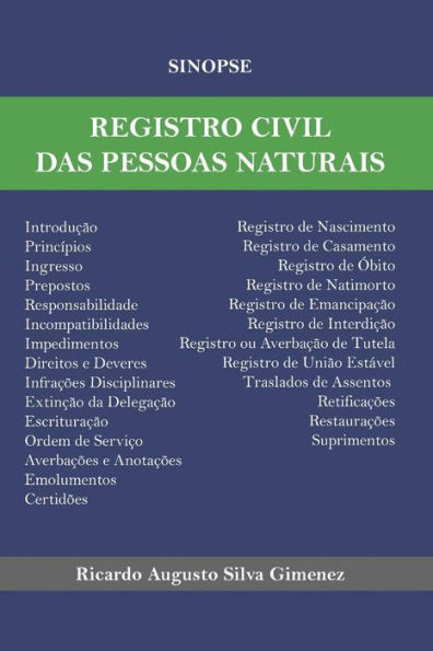 Sinopse De Registro Civil Das Pessoas Naturais