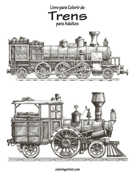 Livro Para Colorir De Trens Para Adultos 1
