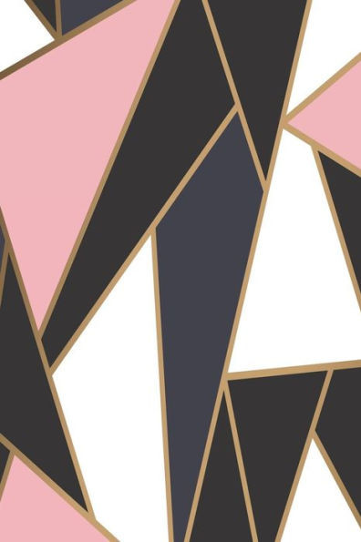 Schrift: Trendy & Hip Notitieboek - Roze Goud Zwart Wit Mozaïek Design - Ideaal Voor School, Studie, Recepten Of Wachtwoorden