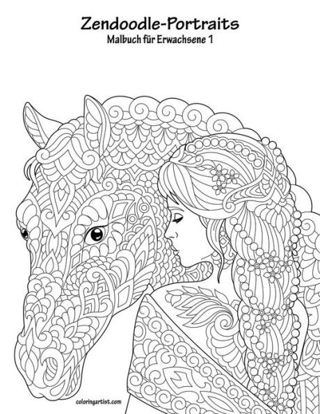 Malbuch Mit Zendoodle-Portraits Für Erwachsene 1