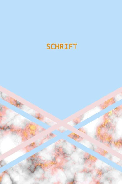 Schrift: Trendy & Hip Notitieboek - Blauw Roze Goud Marmer Design - Ideaal Voor School, Studie, Recepten Of Wachtwoorden
