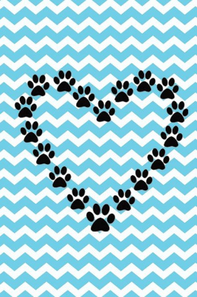 Paw Print Heart: Chevron Design