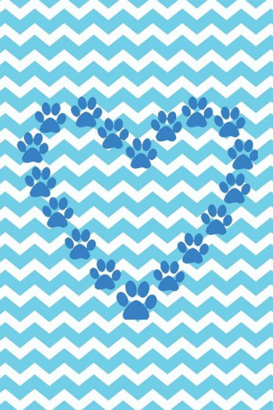 Paw Print Heart: Chevron Design