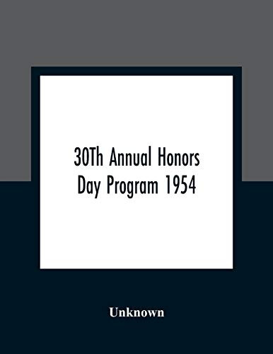 30Th Annual Honors Day Program 1954
