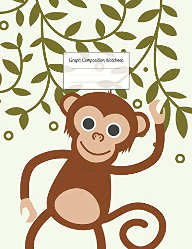 Graph Composition Notebook: Grid Paper Notebook: Large Size 8.5x11 Inches, 110 pages. Notebook Journal: Green Leafs Monkey Workbook for Preschoolers ... Adults for School College Work Writing Notes