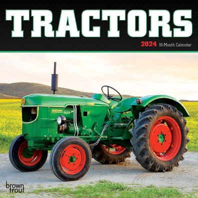 Tractors | 2024 7 X 14 Inch Monthly Mini Wall Calendar | Browntrout | Farm Rural Country Machinery