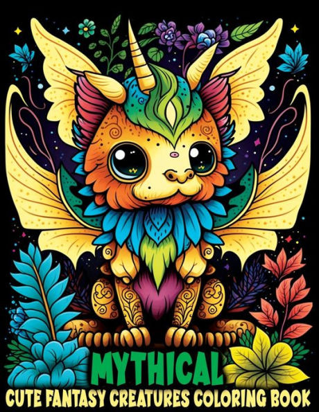 Cute Fantasy Mythical Creatures: Coloring Book Featuring Adorable Animals with Magical Creatures and Imaginary Worlds