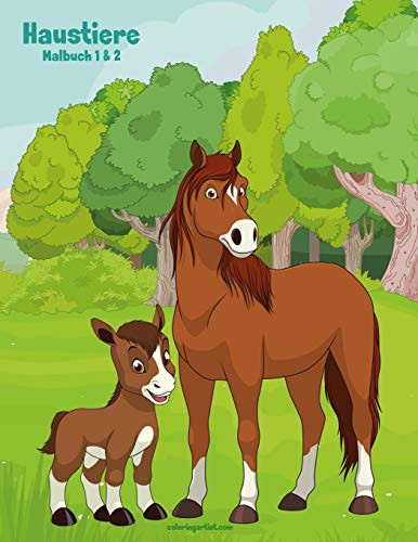 Haustiere Malbuch 1 & 2 (German Edition)
