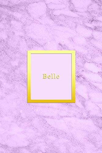 Belle: Custom dot grid diary for girls | Cute personalised gold and marble diaries for women and kids | Sentimental keepsake note book idea | bright pink color cover