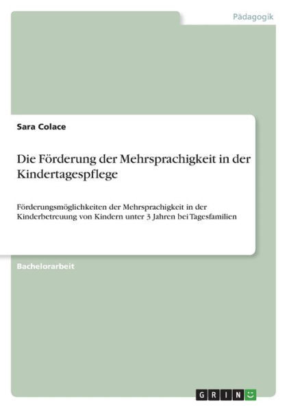 Die Förderung Der Mehrsprachigkeit In Der Kindertagespflege: Förderungsmöglichkeiten Der Mehrsprachigkeit In Der Kinderbetreuung Von Kindern Unter 3 Jahren Bei Tagesfamilien (German Edition)