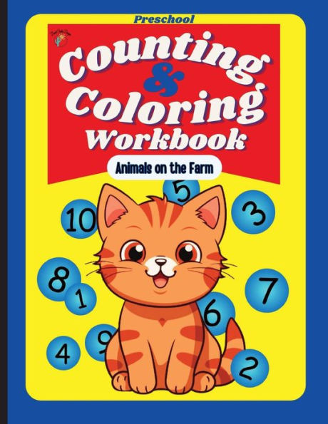 Preschool Counting And Coloring Workbook - Animals On The Farm