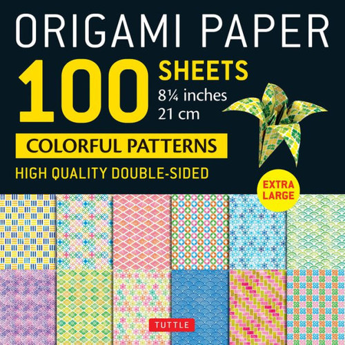 Origami Paper 100 Sheets Colorful Patterns 8 1/4 (21 CM) : Extra Large Double-Sided Origami Sheets Printed with 12 Different Color Combinations (Instructions for 5 Projects Included)