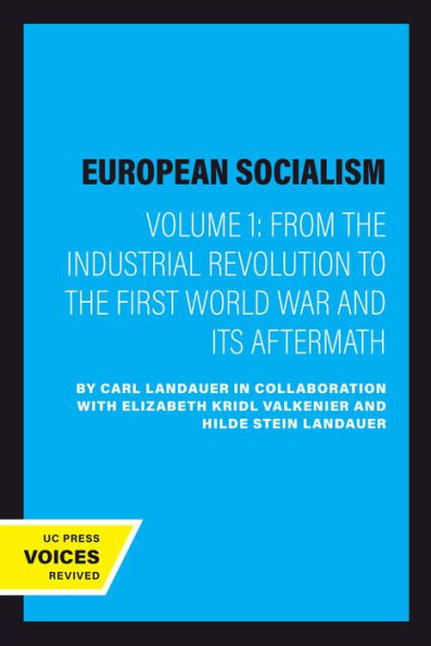 European Socialism, Volume I : From the Industrial Revolution to the First World War and Its Aftermath