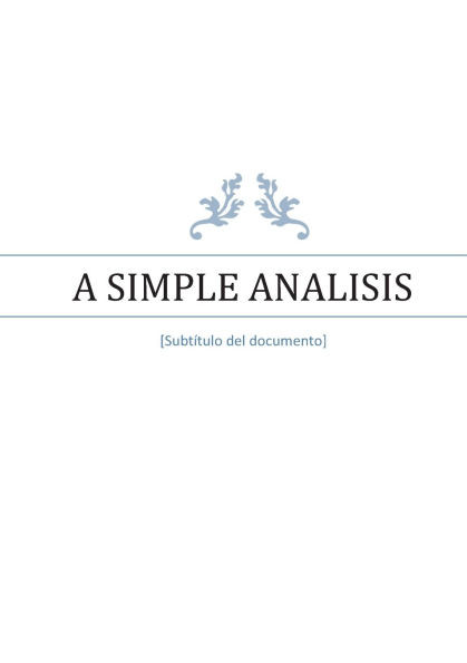 A simple analysis