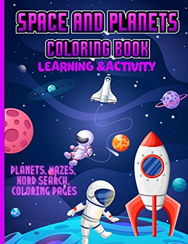 Space And Planets Coloring Book Learning & Activity