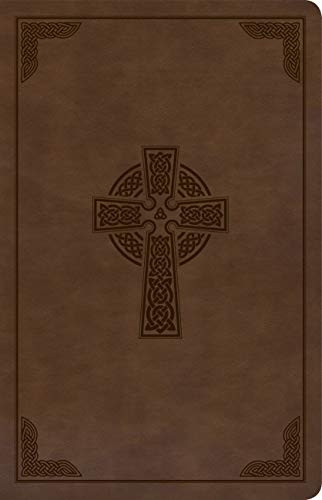 Kjv Large Print Personal Size Reference Bible, Brown Celtic Cross Leathertouch