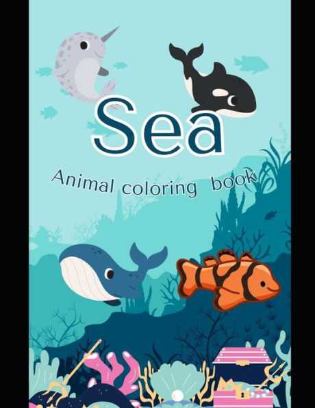 Sea animal coloring book for kids