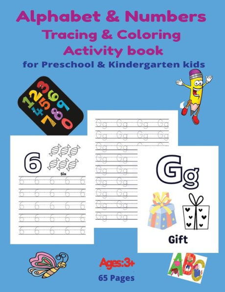 Alphabet and Numbers Tracing and Coloring Activity Book