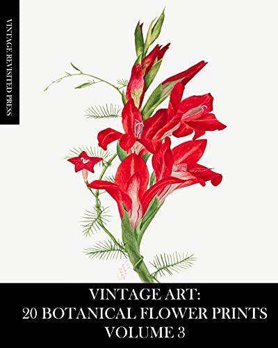 Vintage Art: 20 Botanical Flower Prints Volume 3: Ephemera For Framing, Junk Journals, Mixed Media And Decoupage