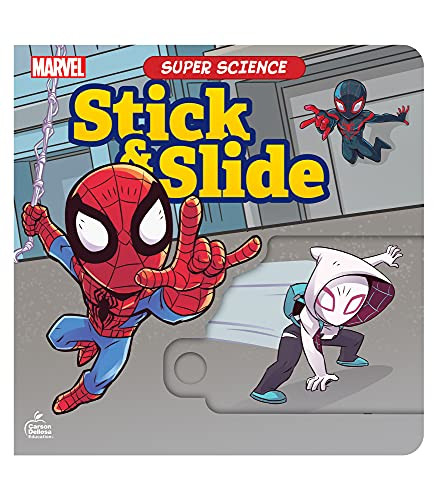 Disney Learning Super Science Stick And Slide Board Book—Prek-Kindergarten Spider Man And Ghost-Spider Kids Activity Book With Interactive Sliders (12 Pgs)