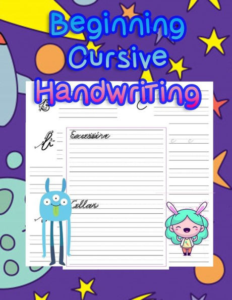 Beginning Cursive Handwriting: handwriting tracing workbook-handwriting practice paper for kids-handwriting practice sheets