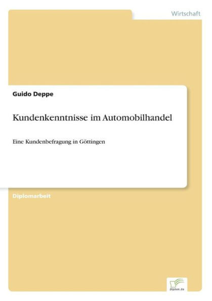 Kundenkenntnisse im Automobilhandel: Eine Kundenbefragung in GÃ¶ttingen