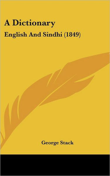 A Dictionary: English And Sindhi (1849)