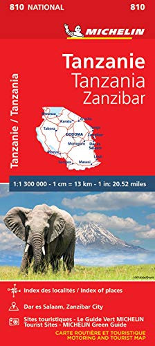 Michelin Tanzania Zanzibar Road And Tourist Map 810 (Mapas National Michelin)