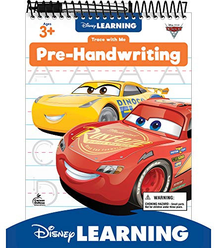 Disney Learning Cars 3 Trace With Me Pre-Handwriting Tablet—Dry-Erase Tracing And Writing Practice With Lines, Curves, Loops, Upper- And Lowercase Letters, Ages 3+ (32 Pgs)