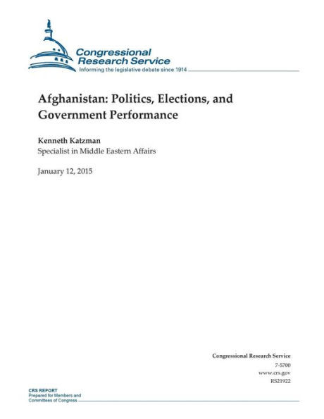 Afghanistan: Politics, Elections, and Government Performance