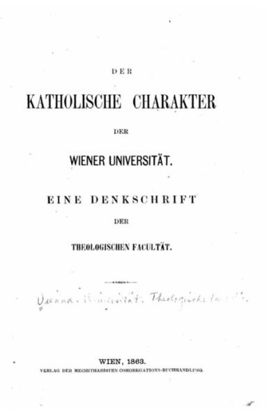 Der katholische Charakter der Wiener UniversitÃ¤t