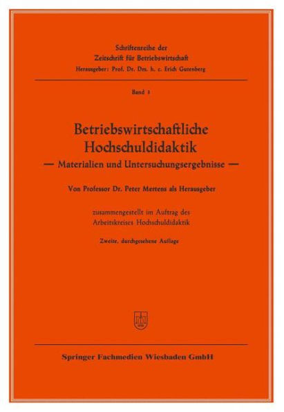 Betriebswirtschaftliche Hochschuldidaktik: Materialien Und Untersuchungsergebnisse