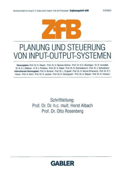Planung Und Steuerung Von Input-Output-Systemen