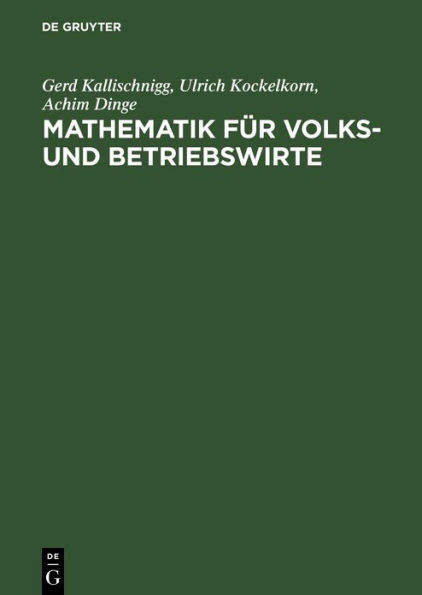 Mathematik fÃ¼r Volks- und Betriebswirte