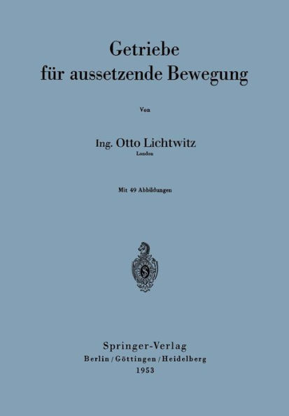 Getriebe FÃ¼r Aussetzende Bewegung
