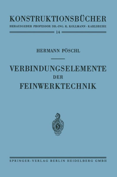 Verbindungselemente Der Feinwerktechnik
