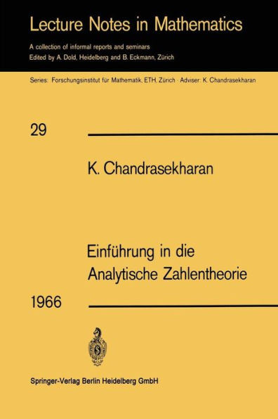 EinfÃ¼hrung in Die Analytische Zahlentheorie